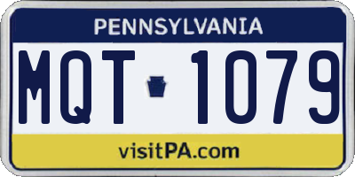 PA license plate MQT1079