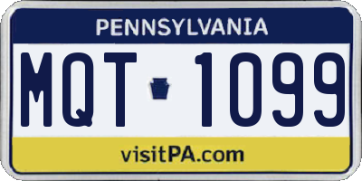 PA license plate MQT1099
