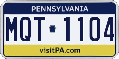 PA license plate MQT1104
