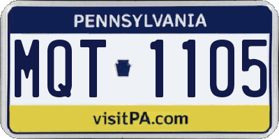 PA license plate MQT1105