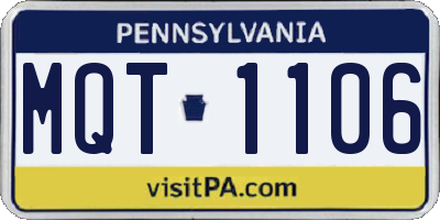 PA license plate MQT1106