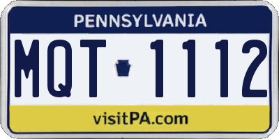 PA license plate MQT1112