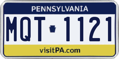 PA license plate MQT1121