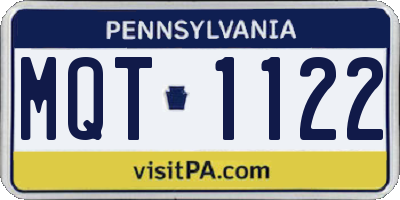 PA license plate MQT1122
