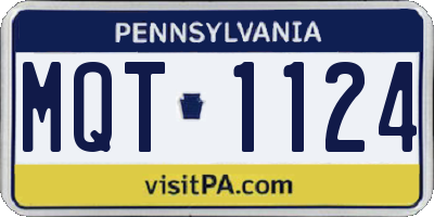 PA license plate MQT1124