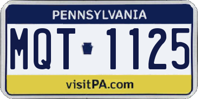 PA license plate MQT1125