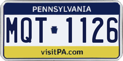 PA license plate MQT1126