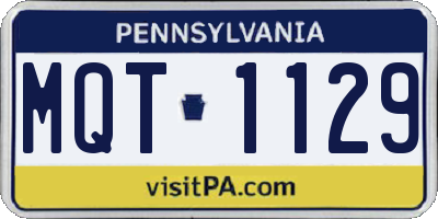PA license plate MQT1129