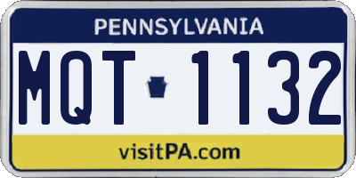 PA license plate MQT1132