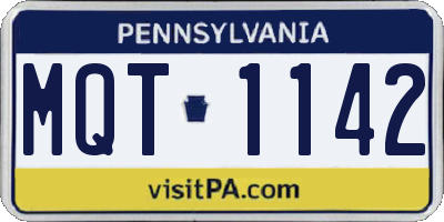 PA license plate MQT1142