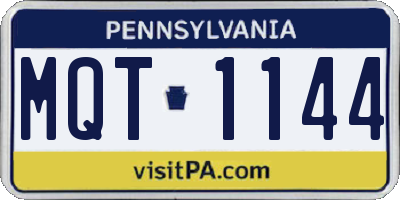 PA license plate MQT1144