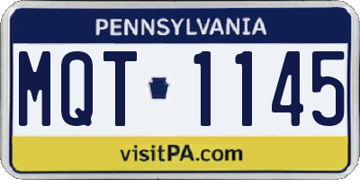 PA license plate MQT1145