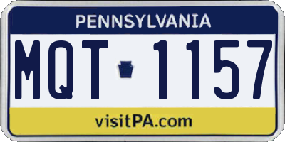 PA license plate MQT1157