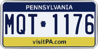 PA license plate MQT1176