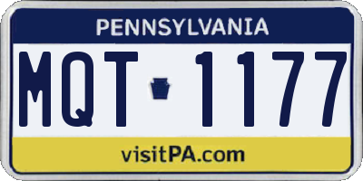 PA license plate MQT1177