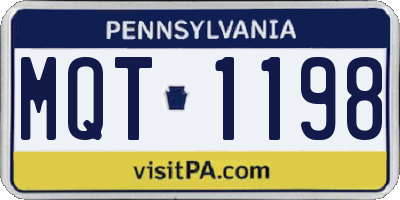 PA license plate MQT1198