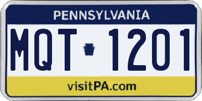 PA license plate MQT1201