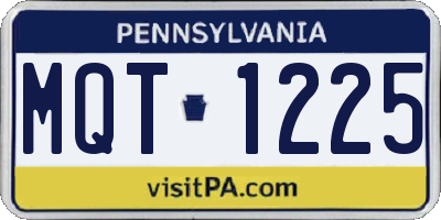 PA license plate MQT1225