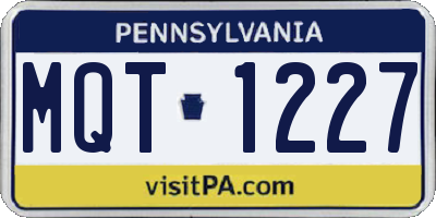 PA license plate MQT1227