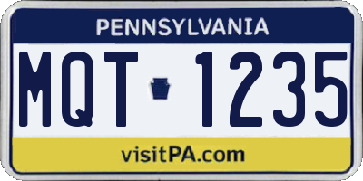 PA license plate MQT1235