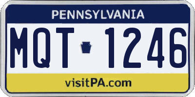 PA license plate MQT1246