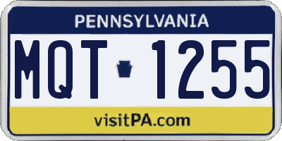 PA license plate MQT1255