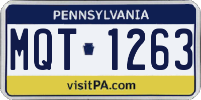 PA license plate MQT1263