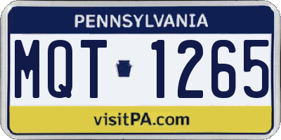 PA license plate MQT1265