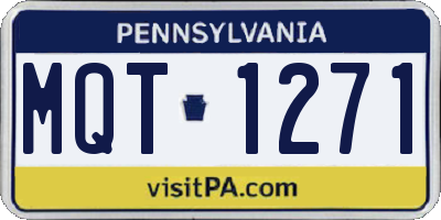 PA license plate MQT1271