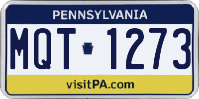 PA license plate MQT1273