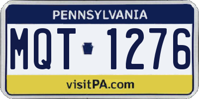 PA license plate MQT1276