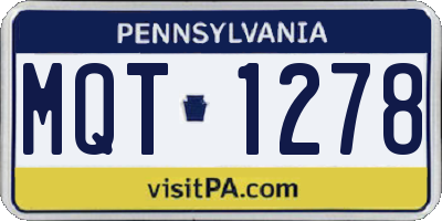 PA license plate MQT1278