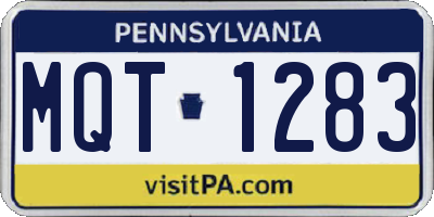 PA license plate MQT1283