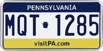 PA license plate MQT1285