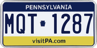 PA license plate MQT1287