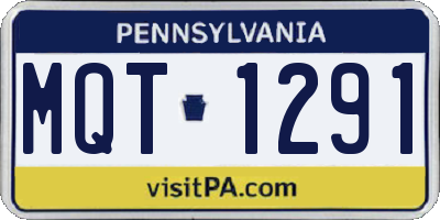 PA license plate MQT1291
