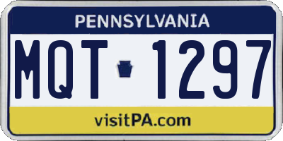 PA license plate MQT1297