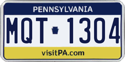 PA license plate MQT1304