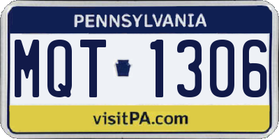 PA license plate MQT1306