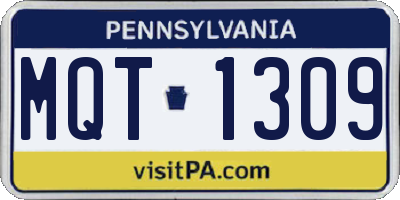 PA license plate MQT1309