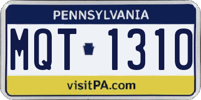 PA license plate MQT1310