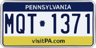 PA license plate MQT1371