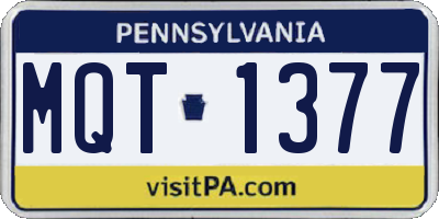 PA license plate MQT1377