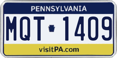 PA license plate MQT1409