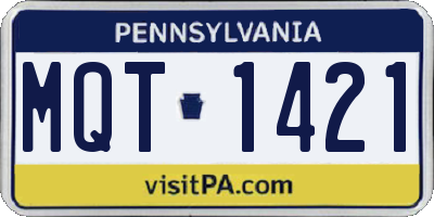 PA license plate MQT1421