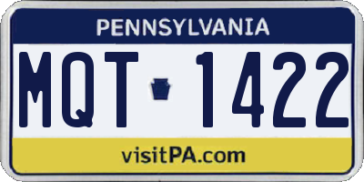 PA license plate MQT1422