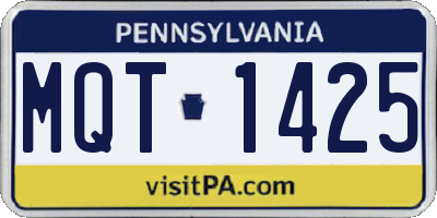 PA license plate MQT1425