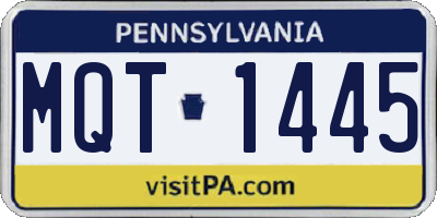 PA license plate MQT1445
