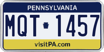 PA license plate MQT1457