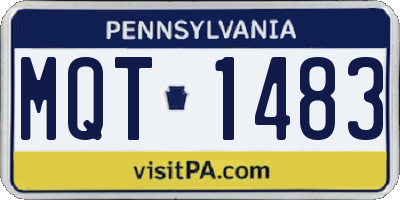 PA license plate MQT1483